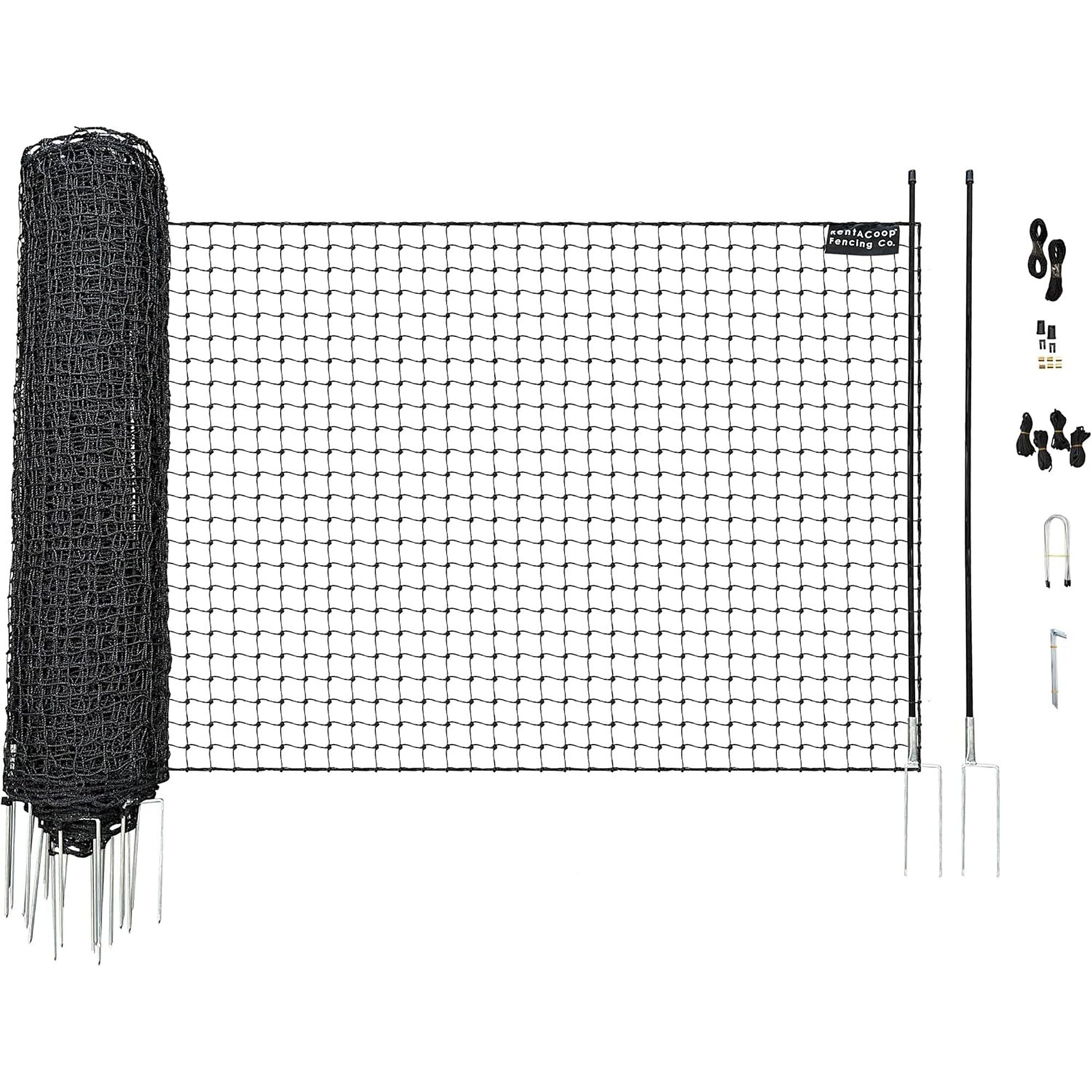 RentACoop, 48in. x 100ft. Non-Electric Boundary Fence, Suitable for Chickens, Goats, Other Animals, and Gardens, Model# NEF-BLK-48100